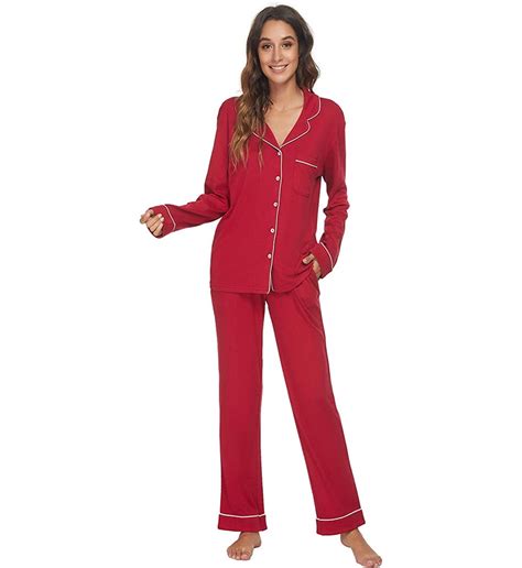 Heartnice Women Button Up Pajama Set Long Sleeve Sleepwear Lightweight