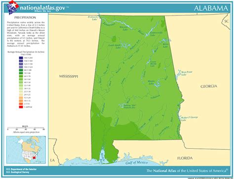 Alabama Annual Rainfall, Severe Weather and Climate Data