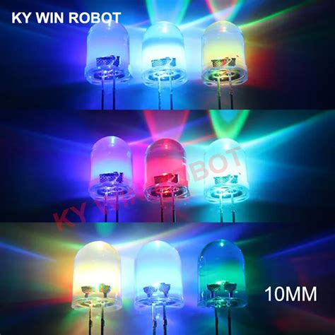 10pcs Lot F10 10mm Fast Slow RGB Flash Red Green Blue Rainbow Multi