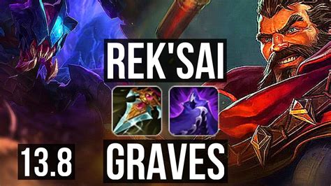 REK SAI Vs GRAVES JNG 6 0 5 2 3M Mastery 600 Games Dominating