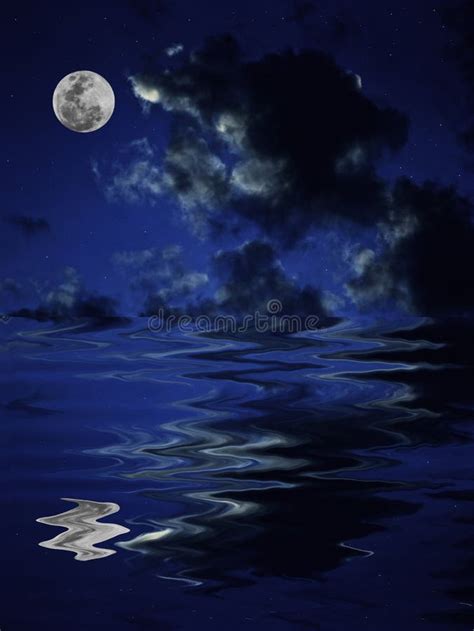 Full Moon Reflection In The Water Stock Image - Image: 21444311