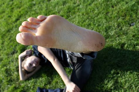 Bare feet stock photo. Image of walk, grass, free, back - 1393692