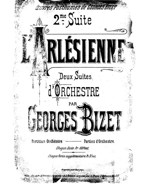 L Arl Sienne Suite No Bizet Georges Imslp Free Sheet Music Pdf