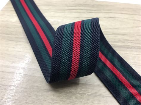 1.5 inch (40mm) Wide Colored Striped Green Elastic, Waistband Elastic ...