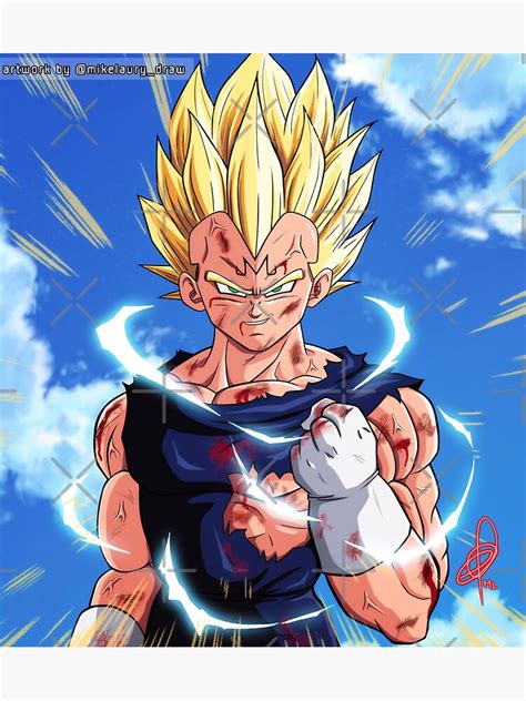 Majin Vegeta Sticker For Sale By Mikelaurydraw Redbubble