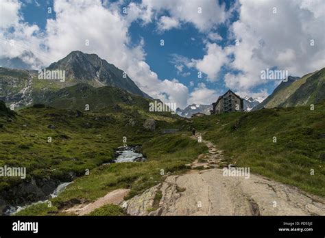 Franz Senn Hut Mountain Refuge Located In The Stubai Alps Of The