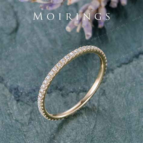 Wedding Band Women White Gold Eternity Ring Stacking Diamond - Etsy