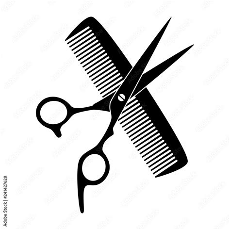 Schere Kamm Friseur Icon Logo Stock Vektorgrafik Adobe Stock