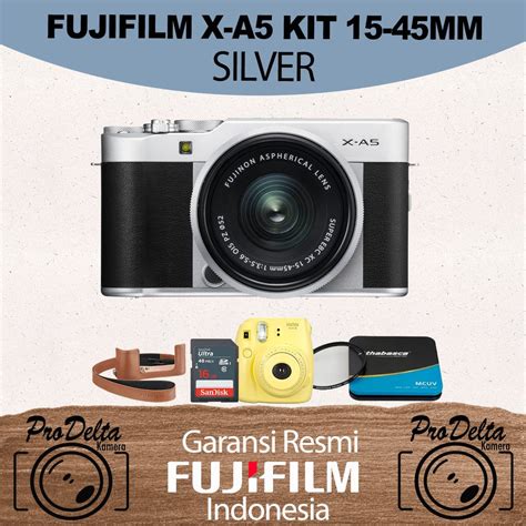 Jual FUJIFILM XA5 XA5 KIT WITH XC 15 45MM F3 5 5 6 OIS PZ SILVER