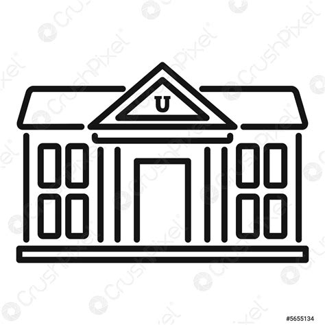 University Icon Outline Vector Campus Education Stock Vector 5655134