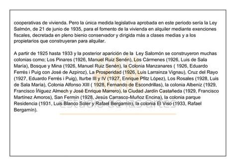 Leyes De Casas Baratas En Espa A Las Barriadas Obreras Ppt