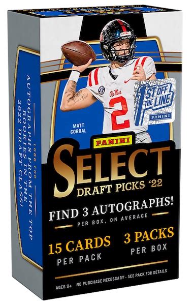 2022 Panini Select Draft Picks Football Checklist Details Boxes