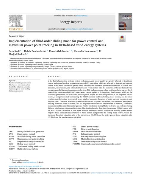 PDF Implementation Of Third Order Sliding Mode For Power Control And