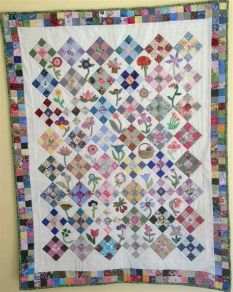 My Version Of The Calico Garden Quilt The Blocks Are The Same Size As