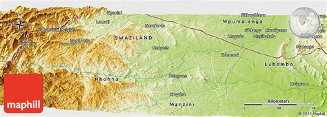 Physical Panoramic Map Of Madadeni