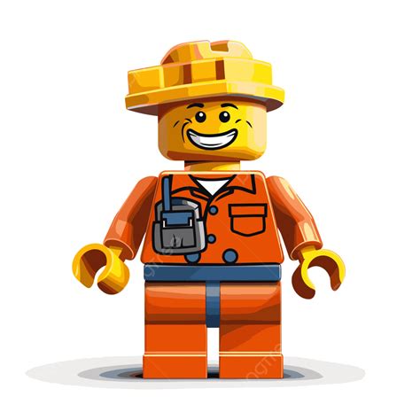 Lego Minifigure Vector Sticker Clipart The Lego Person In Orange Hat