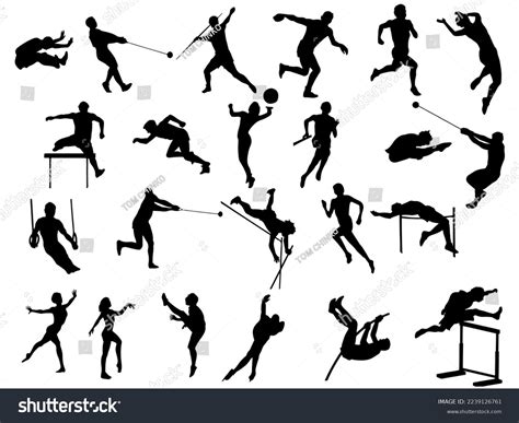 Vector Illustration Track Field Athlete Silhouette Stock Vector ...