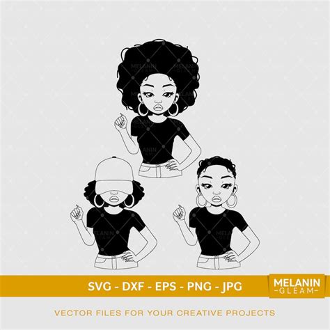 Periodt Black Woman Silhouette Melanin Black Woman Svg Afro Etsy