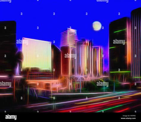 Digital Art Downtown Los Angeles California Usa Stock Photo Alamy