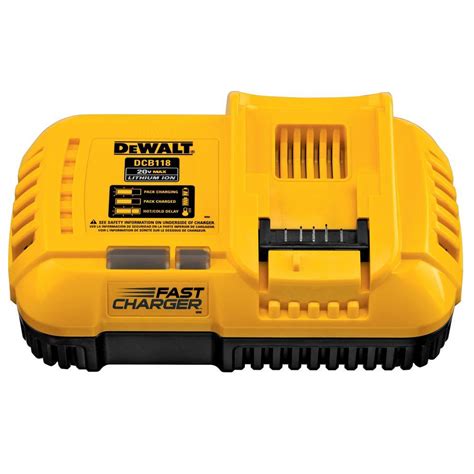 Dewalt 20 Volt Max Lithium Ion Fan Cooled Fast Battery Charger Dcb118 The Home Depot