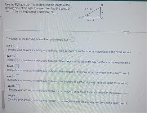 Solved Attached Is A Trigonometry Question Use The Pythagorean