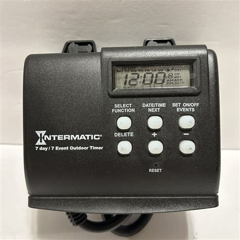 Intermatic 15 Amp 7 Day Outdoor Digital Plug In Timer Black 78275140134 Ebay