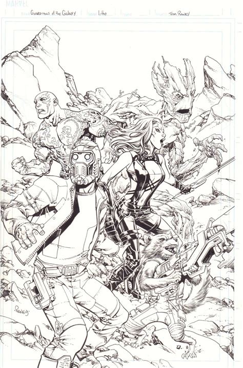 Guardians Of The Galaxy Litho Art Signed Blue Line Ink Art Only By