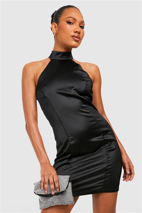 Chain Detail Satin Mini Dress Boohoo Uk