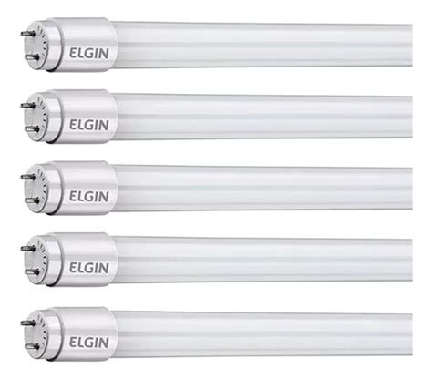 Kit 5 Lâmpadas Tubular Led T8 10w Elgin 60cm Branco Frio MercadoLivre