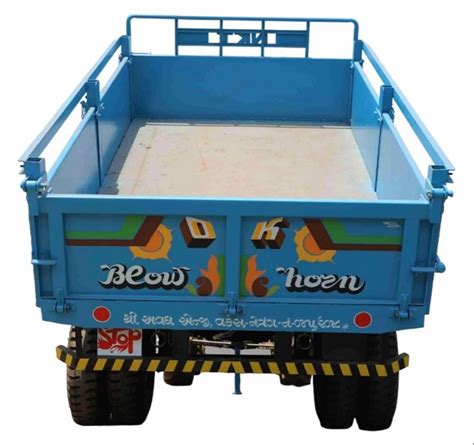 Ton Mild Steel Two Wheeler Hydraulic Tractor Trolley For Agriculture