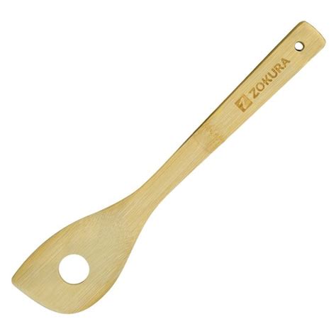 Perforated Spatula Bamboo Wood 30 Cm Zokura KitchenShop