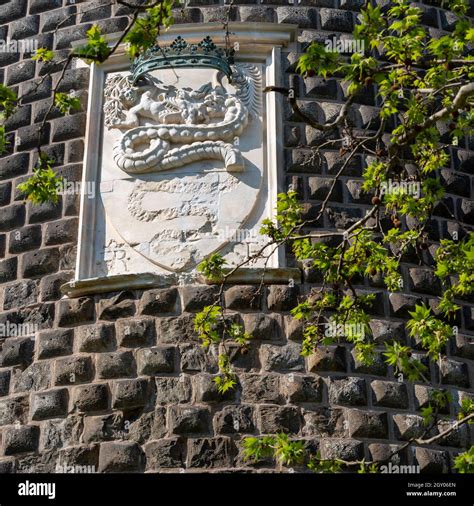 Detalles Del Castillo De Sforza Castello Sforzesco Con El Escudo De