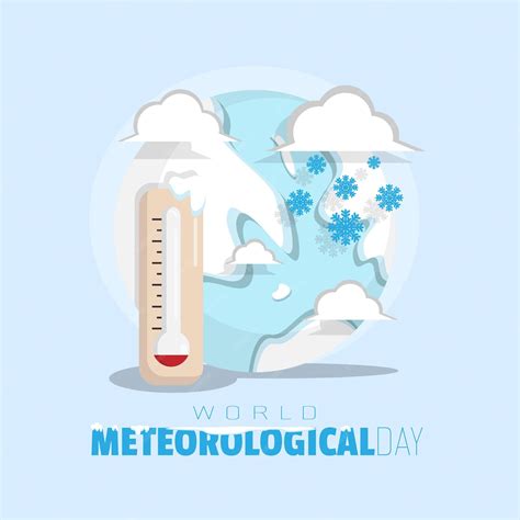 Premium Vector | World Meteorological Day poster with cold weather on earth
