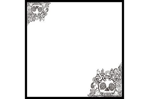 Skull Candle Line Art Square Border Graphic By Arief Sapta Adjie II