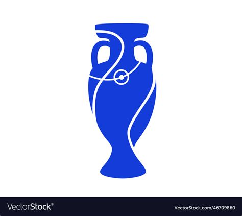 Euro trophy blue european football final design Vector Image