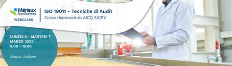 ISO 19011 TECNICHE DI AUDIT Corso riconosciuto AICQ SICEV Mérieux