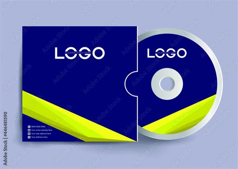 Cd case label and cd disc label design template, cd case isolated ...