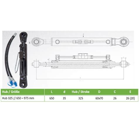 Hydraulischer Oberlenker Kat Mit Sperrblock X Hydraulikschlauch