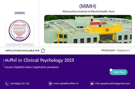 Mimh Application For M Phil Clinical Psychology Ups Education