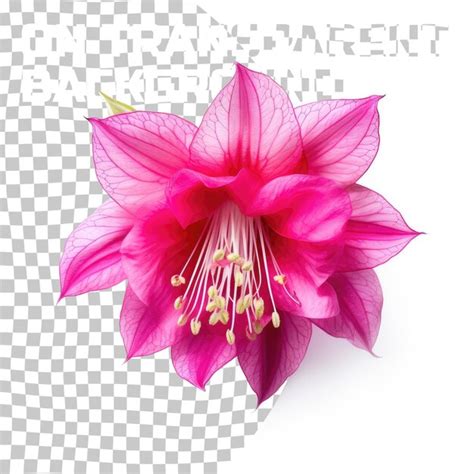 Premium PSD Single Big Fuchsia Flower Isolated On Transparent Background