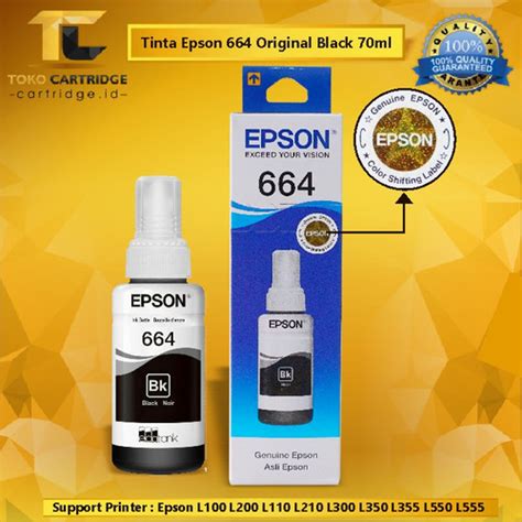 Jual Tinta Epson Original 664 T6641 Black 70ml Kota Surabaya Tokocartridgeonline Tokopedia