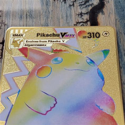 Mavin Pikachu Vmax Rainbow Rare Gold Metal Collectibles