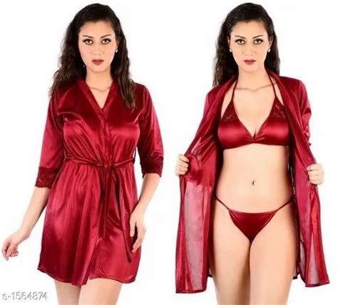 Trendy Women S Satin Lingerie Set With Robe At Rs 599 Piece New Items