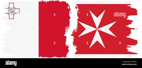 Malta And Malta Grunge Flags Connection Vector Stock Vector Image