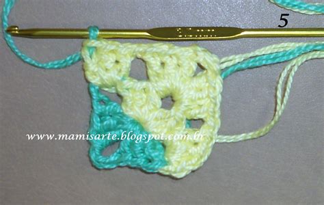 Crochet Et Tricot Da Mamis Quadrado Em Crochet Duas Cores Em Forma