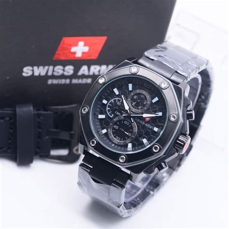 Jual Jam Tangan Pria Swiss Army Rantai Sport Plus Tali Kulit1 Di Lapak