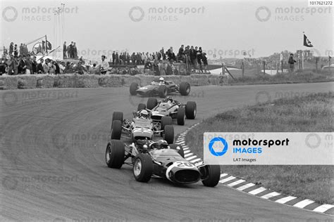 Jo Siffert Cooper T81 Maserati Leads Ludovico Scarfiotti Ferrari 312