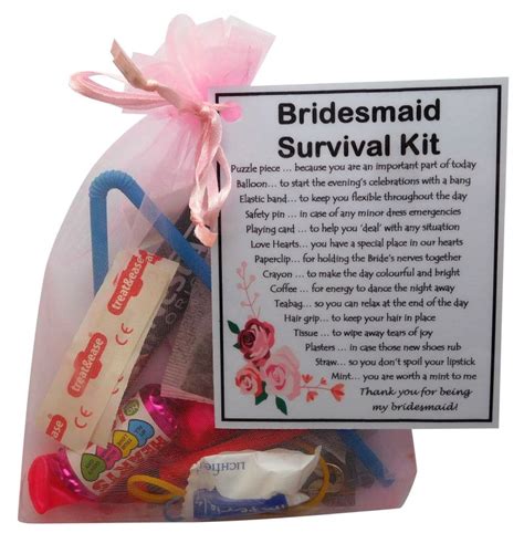 Bridesmaid Survival Kit T A Great Sentimental T For Your Bridesmaid