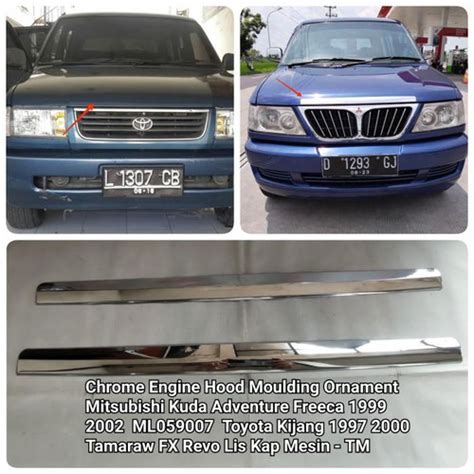 Jual Lis Krom Kap Mesin Hood Moulding Ornamen Kijang Kuda Toyota