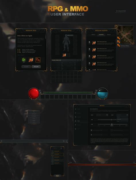 Rpg And Mmo Ui 1 Custom Designed Web Elements Creative Market